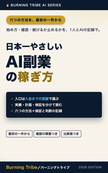 日本一やさしい AI副業の稼ぎ方: 1人とAIの実践記録で学ぶ、始め方・続け方・やめ方 表紙