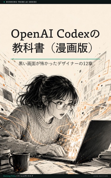 OpenAI Codexの教科書(漫画版): 黒い画面が怖かったデザイナーの12章 (株式会社バーニングトライブ) 表紙